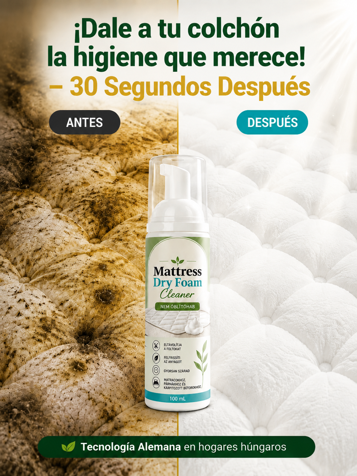 Limpiador de colchón de espuma sin lavado