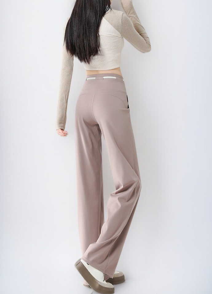 女性用ゆったりストレートパンツ カジュアルハイウエストワイドパンツ ドレープパンツ 女性用ヨガパンツ ゆったりストレートパンツ