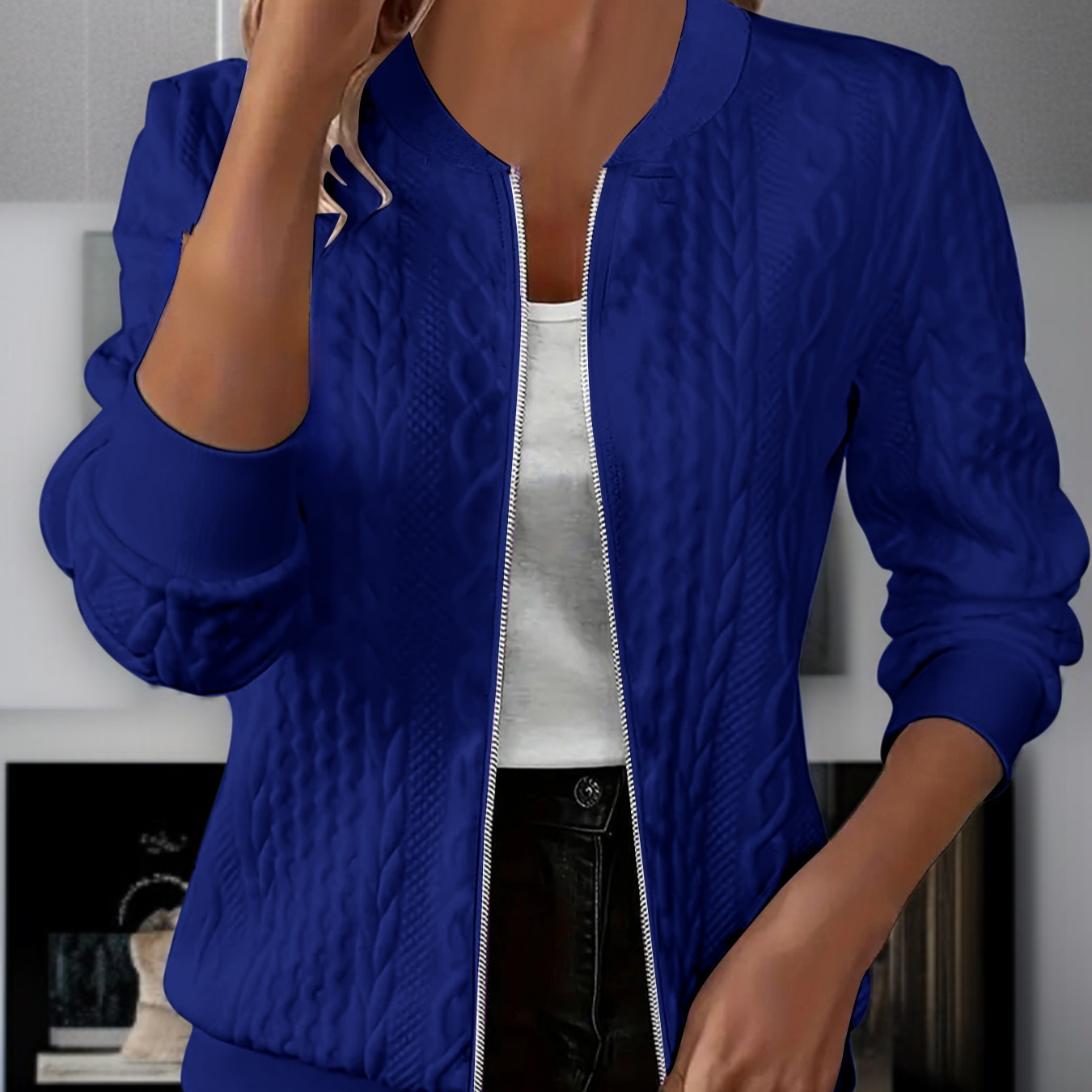 Women's autumn and winter solid color jacket