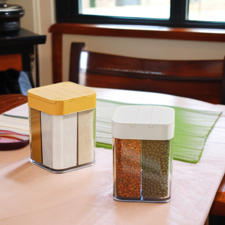 日本製4グリッド一体型調味料瓶の全体画像