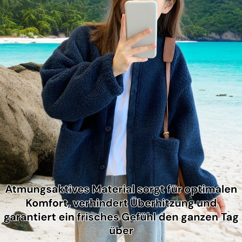 Eleganter Damenmantel aus Lammwolle in klassischem Design