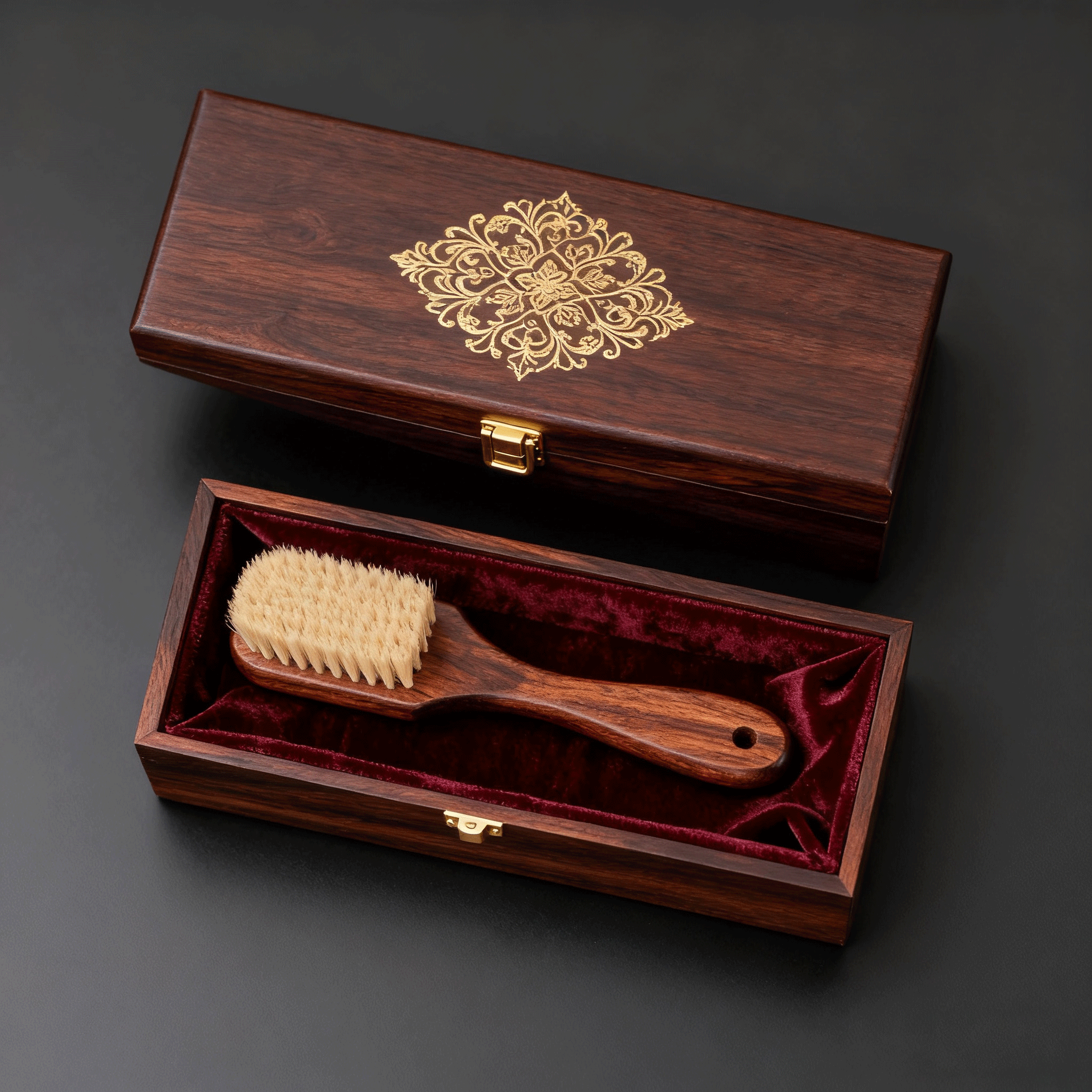 Elegantní dřevěný kartáč na boty – detailní pohled