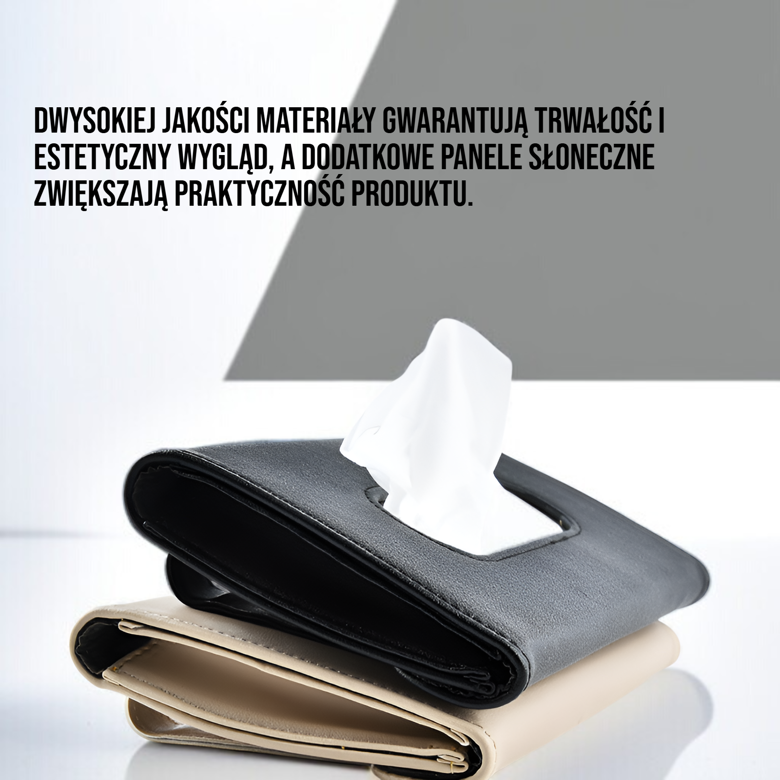 Praktyczna skrzynka papierowa do samochodu z panelami solarnymi