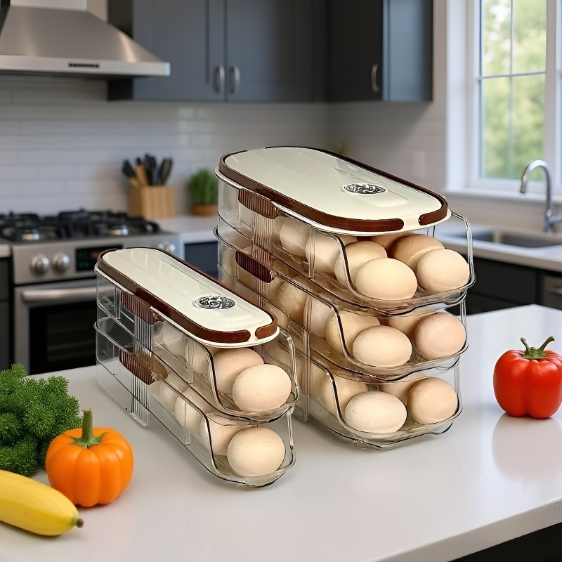 多層自動卵転がし卵収納ボックス