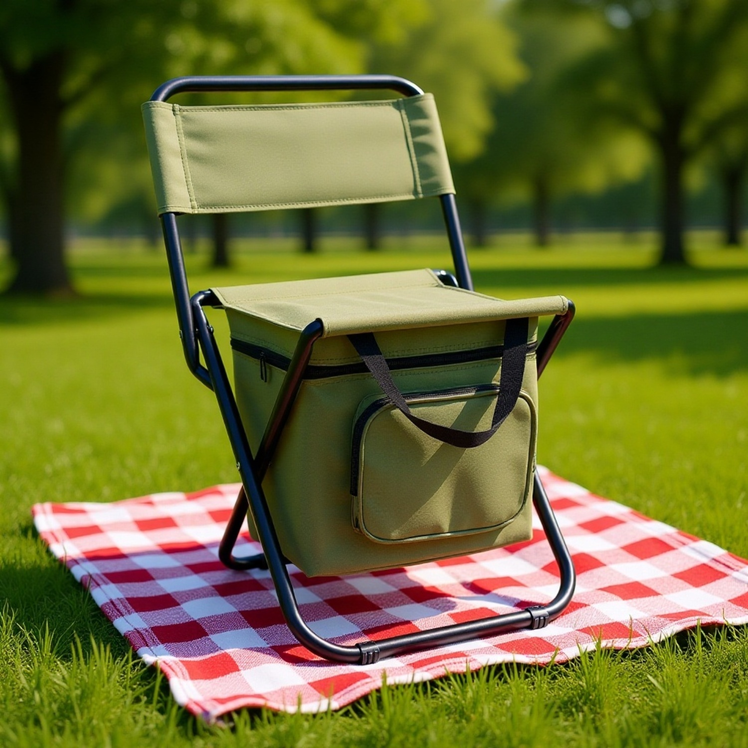 야외 피크닉에서 활용 중인 편안한 캠핑 의자