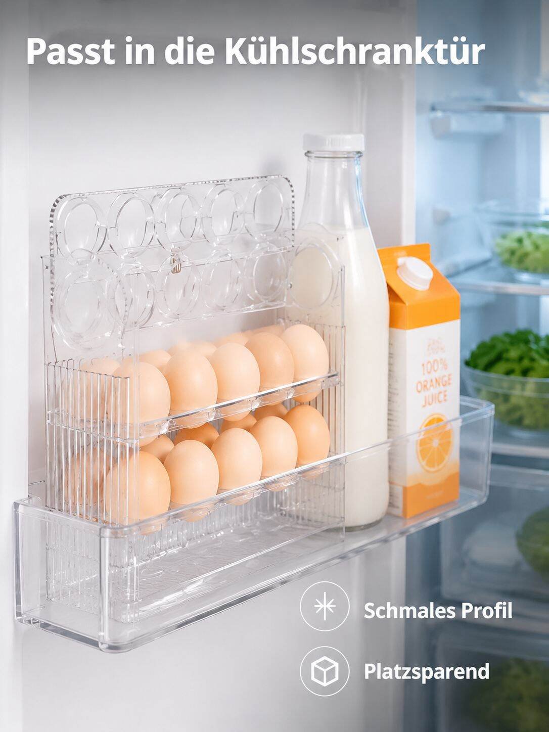Eier-Aufbewahrungsbox Kühlschrank Türregal Küchen Eierhalter Frischhaltebox