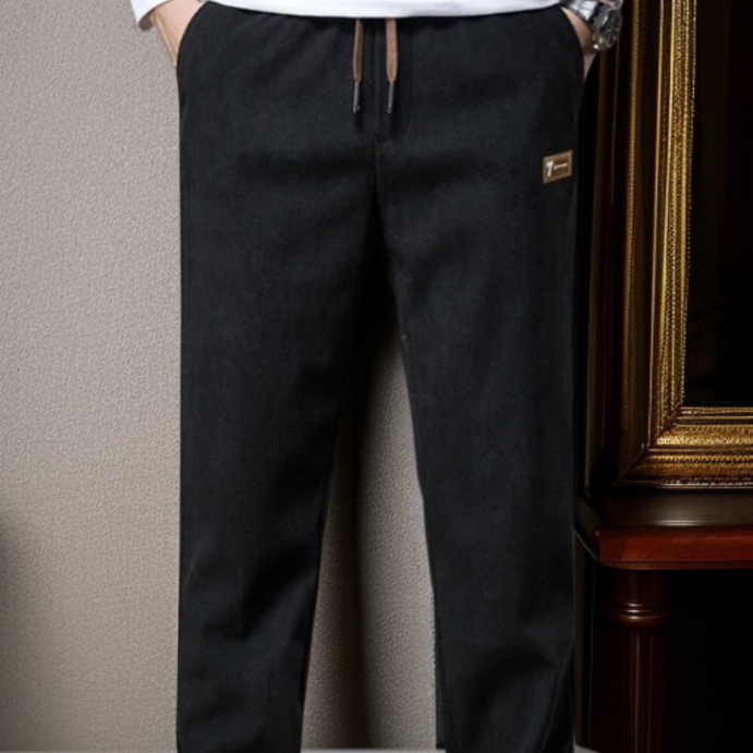 남성 밴딩 허리 스트레이트 팬츠 영하 기모 코듀로이 캐주얼 팬츠 가을 남성 캐주얼 팬츠