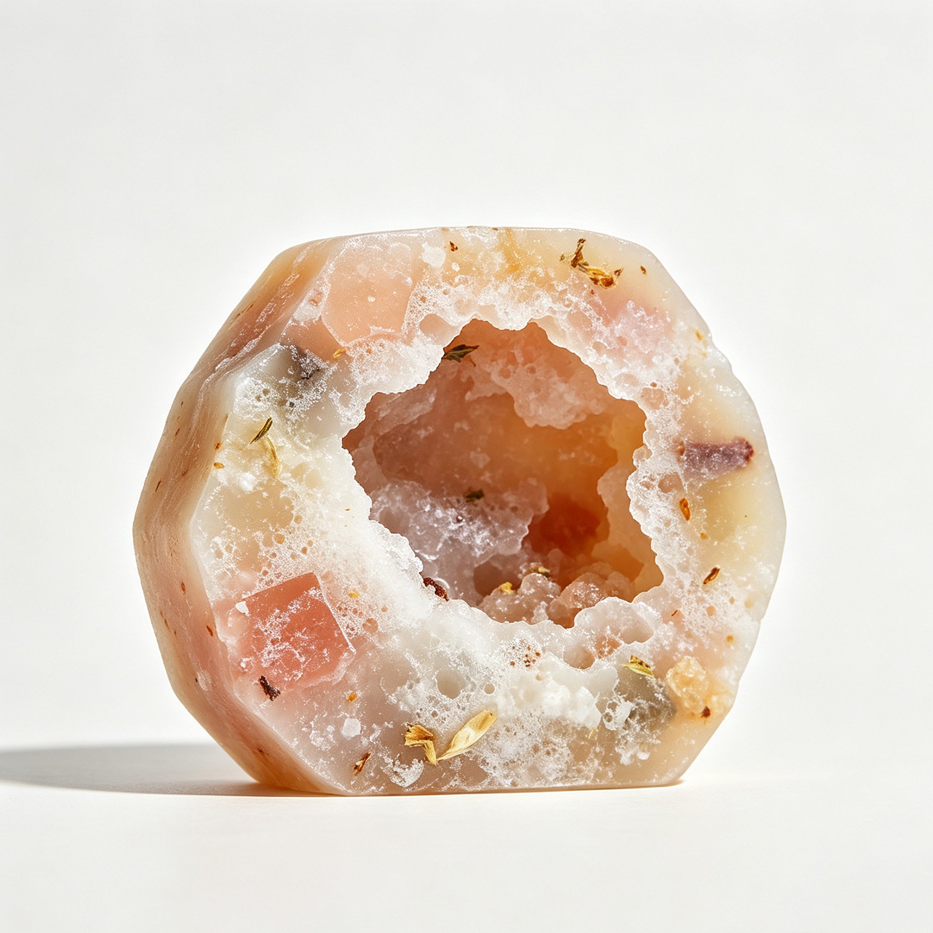 Rose Quartz Flower Nest Geode Scented Soap
