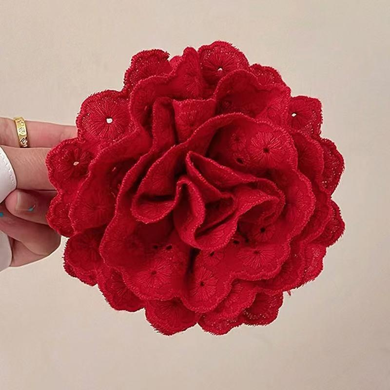 甜美蕾絲花邊花朵盤髮抓夾