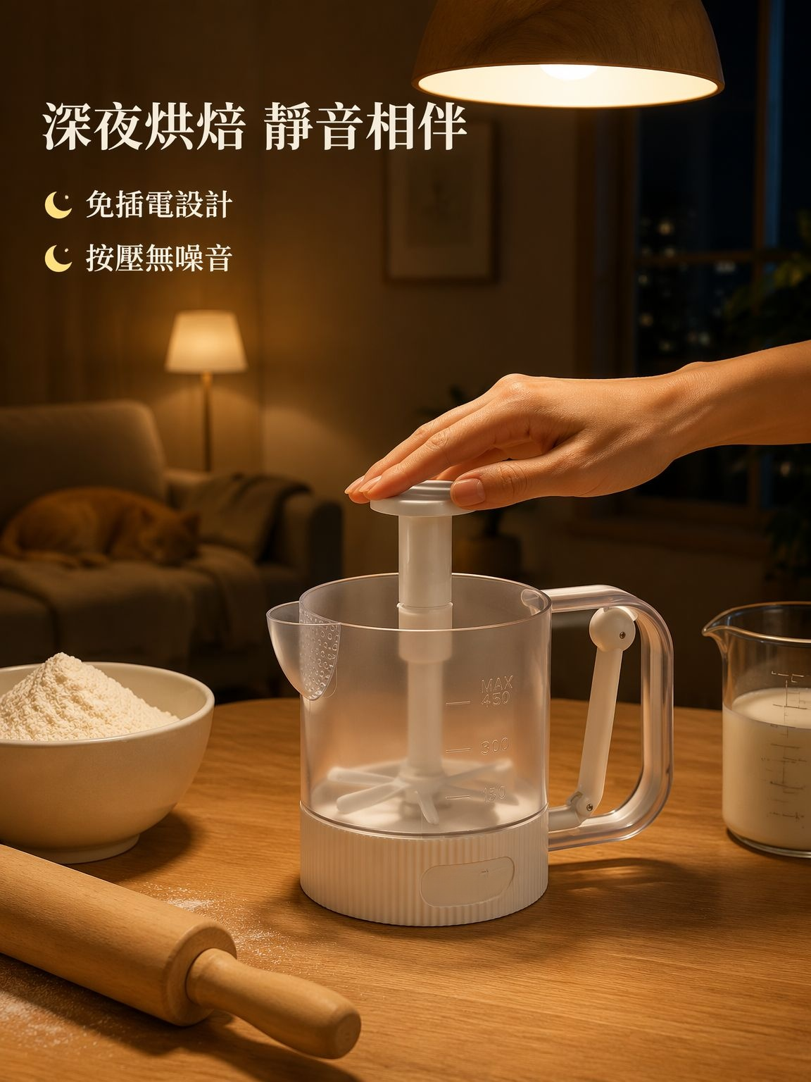 半自動按壓打蛋器