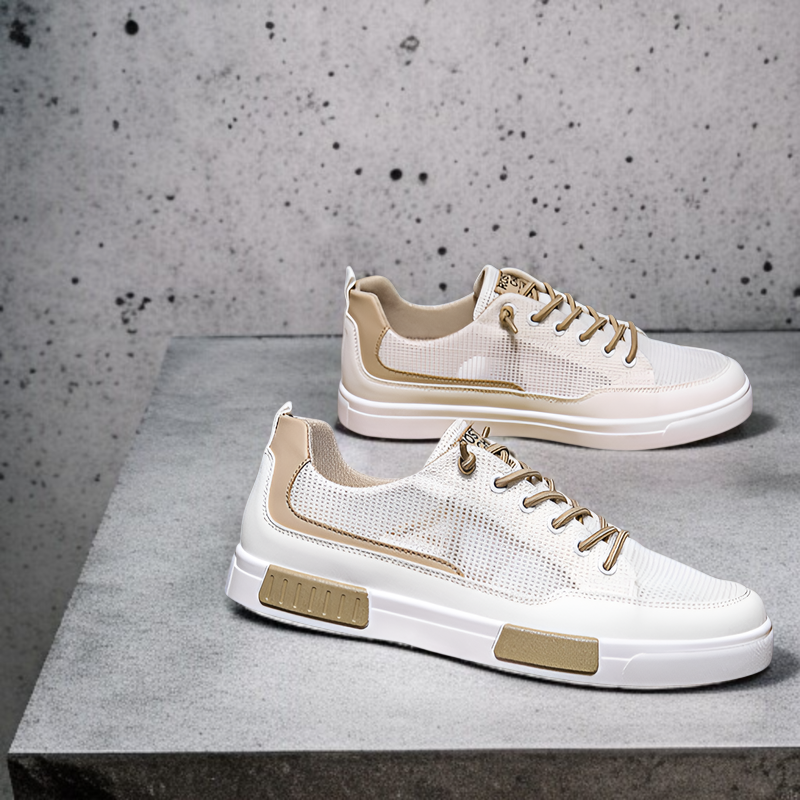 メンズ夏通気性2025新しいメッシュスポーツシューズ薄い中空メッシュシューズスポーツカジュアルホワイトスニーカー夏のトレンドシューズ