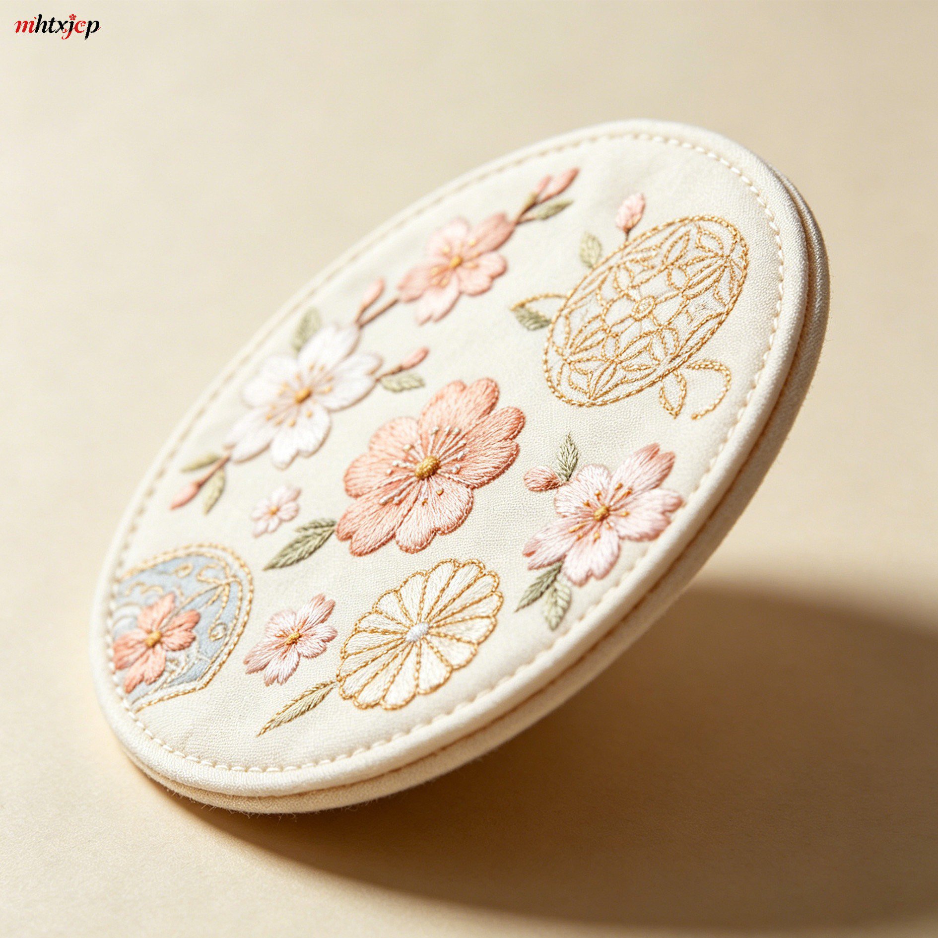 刺繍入り布製コースター5枚セットの全体画像