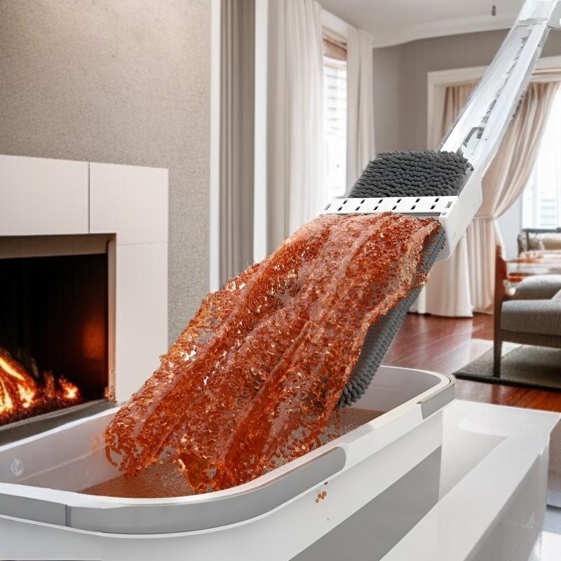 가정용 플랫 밀대 건습 겸용 원터치 셰닐 리필 손세탁 우드 플로어 밀대