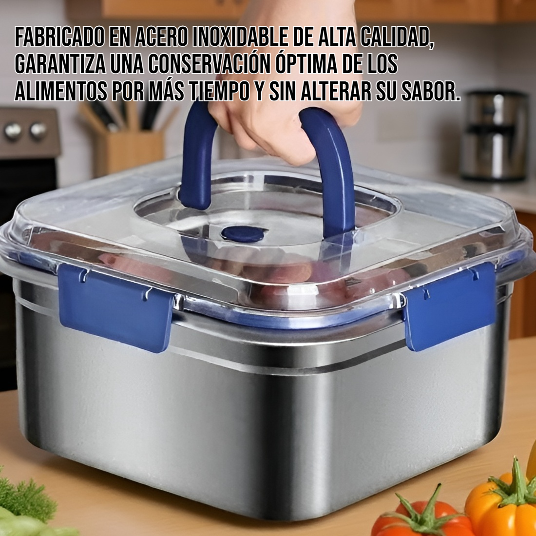 Contenedor de almacenamiento de alimentos de acero inoxidable