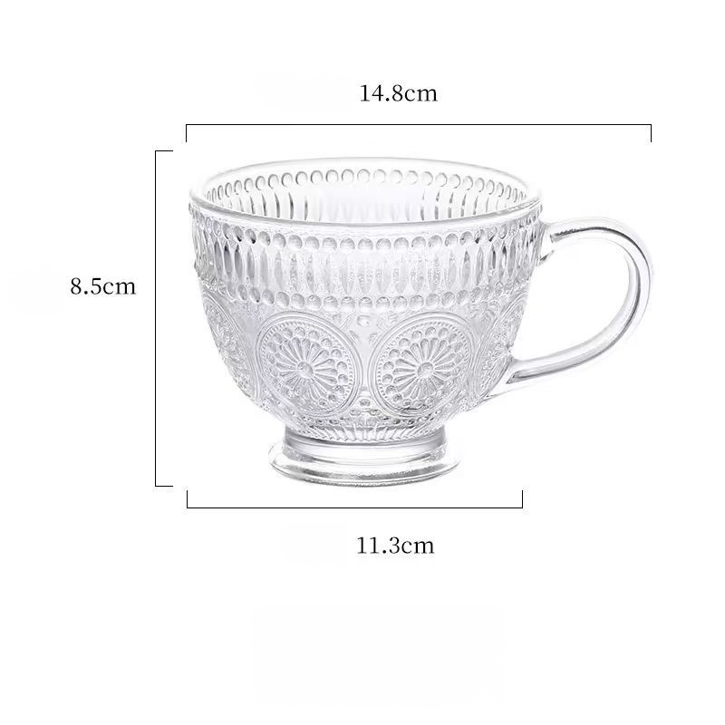 Household Clear Glass Breakfast Mug