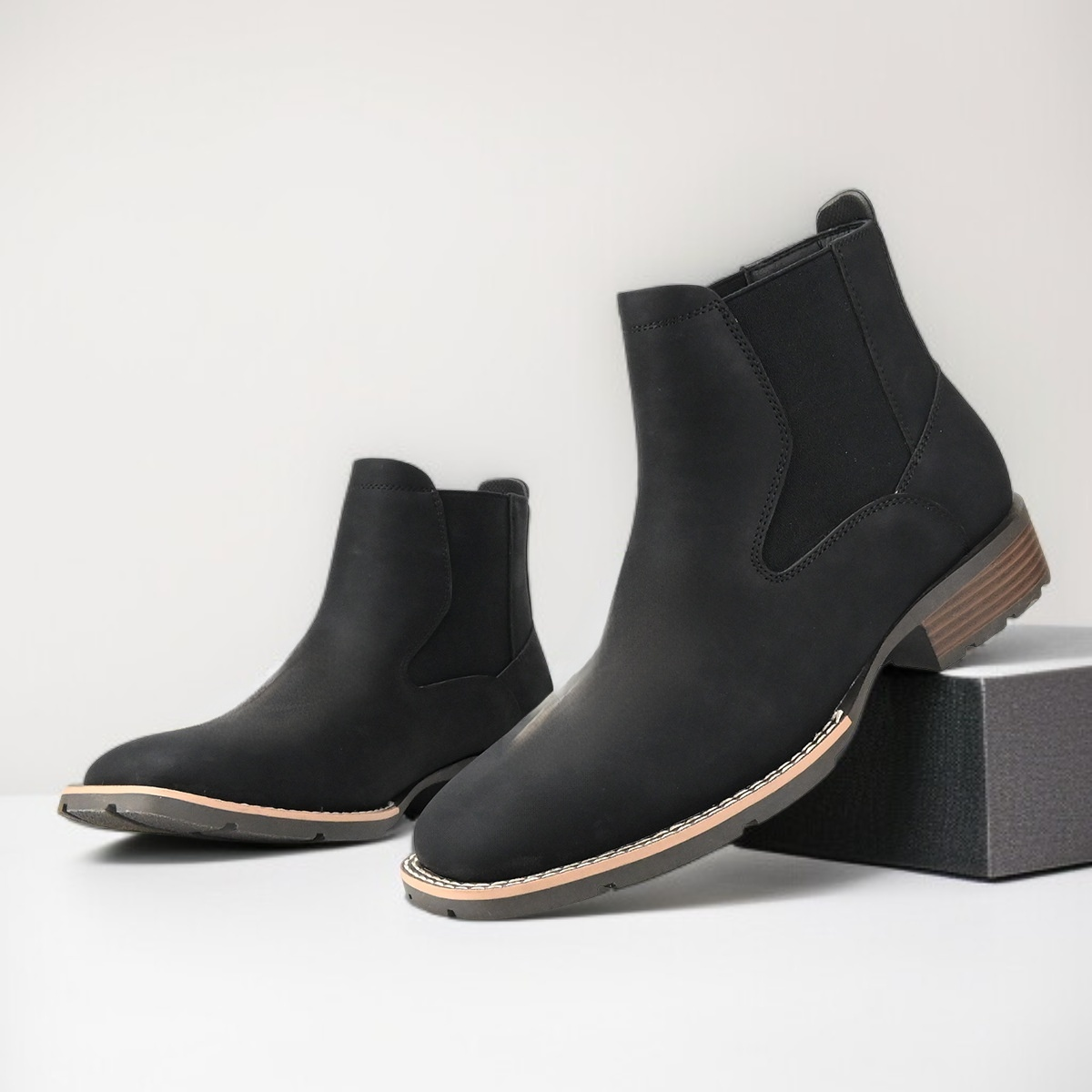 快適な紳士用スリッポンブーツのデザイン