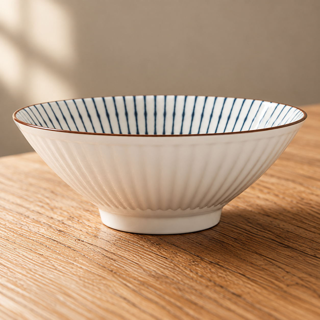Ceramic bowl filled with steamed rice