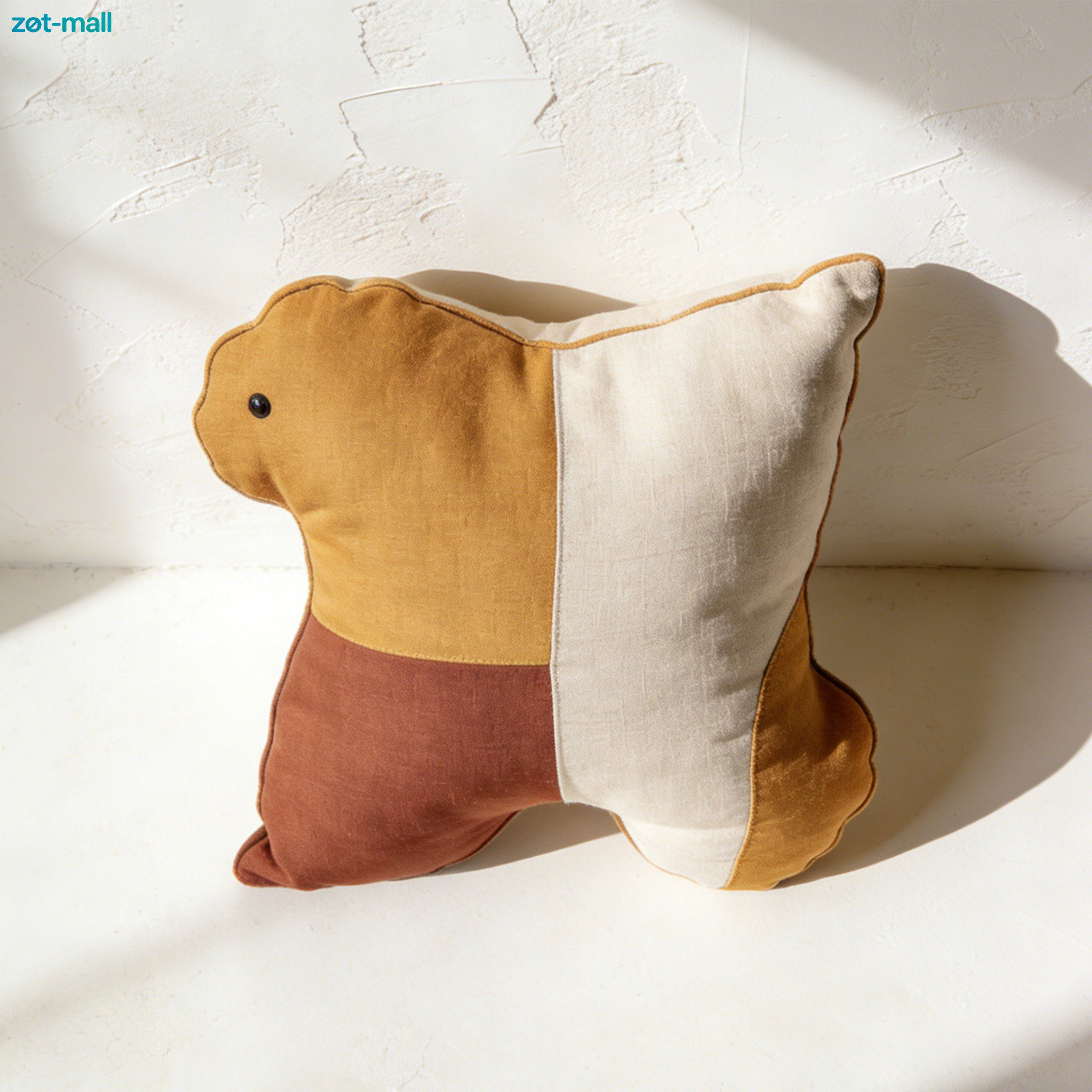 Close-up of breathable cotton linen pillow fabric