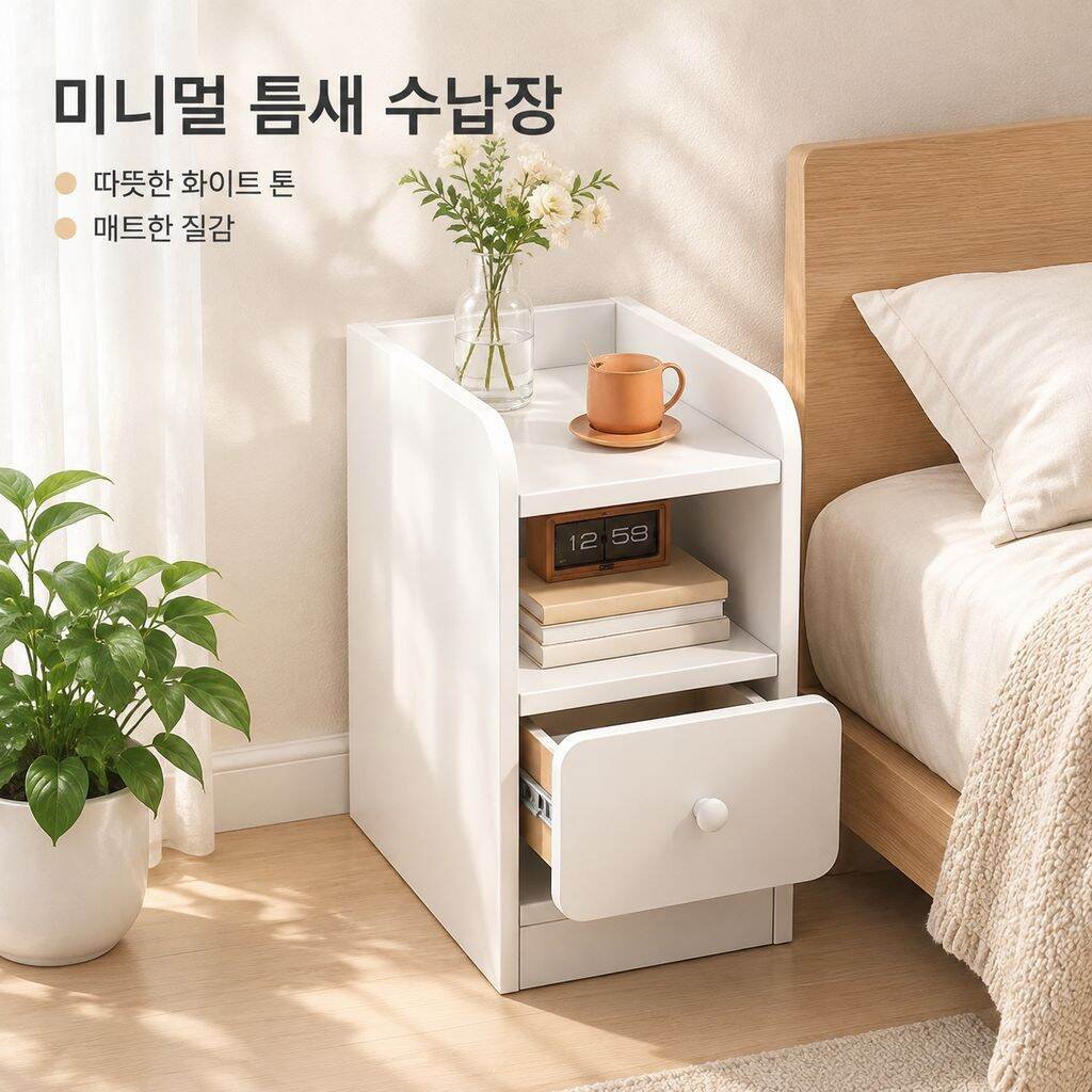 미니 심플 협소형 침실 틈새 수납 협탁