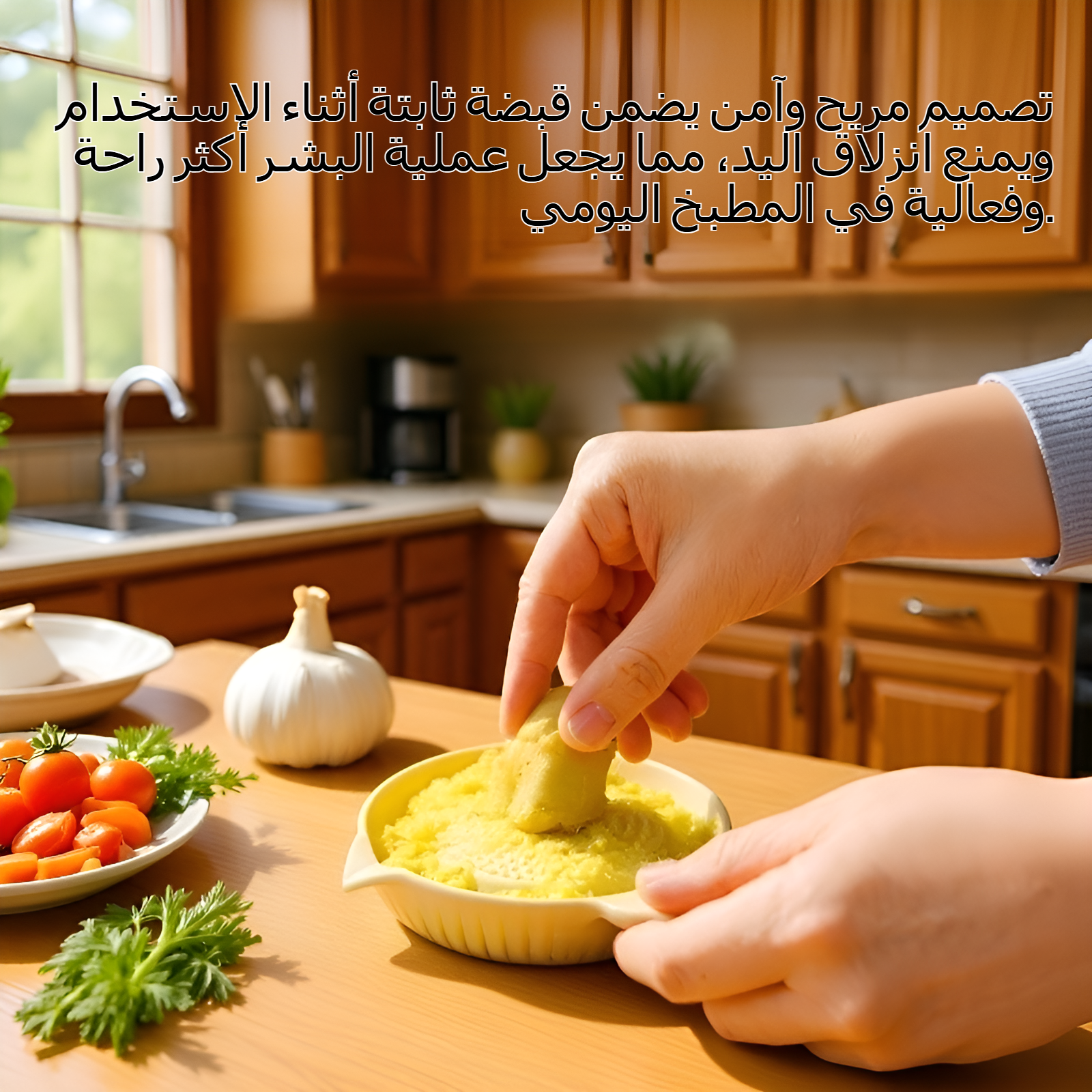 مبشرة يدوية للثوم والزنجبيل