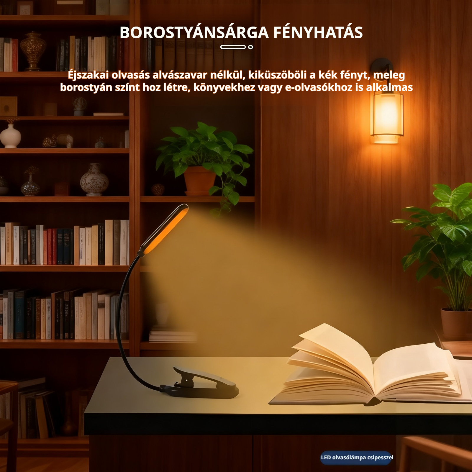 LED mini szemvédő asztali lámpa, diákok számára, USB-s tölthető tanulólámpa