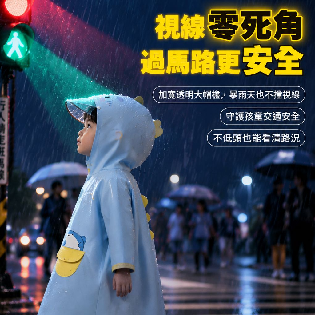 可愛卡通小萌鯊雨衣雨鞋套裝 寶寶幼兒男女童防水外穿上學