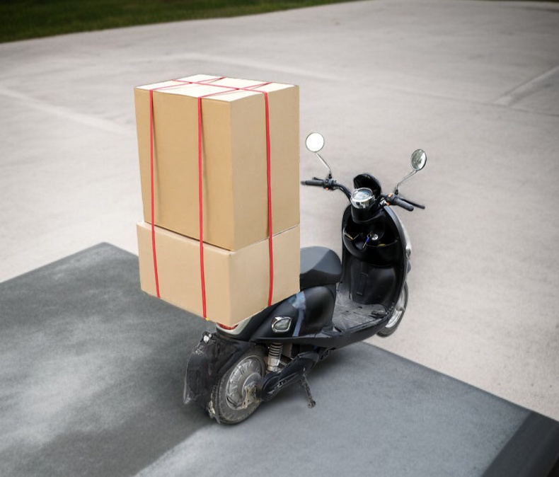 조절식 오토바이 벨트 착용 모습