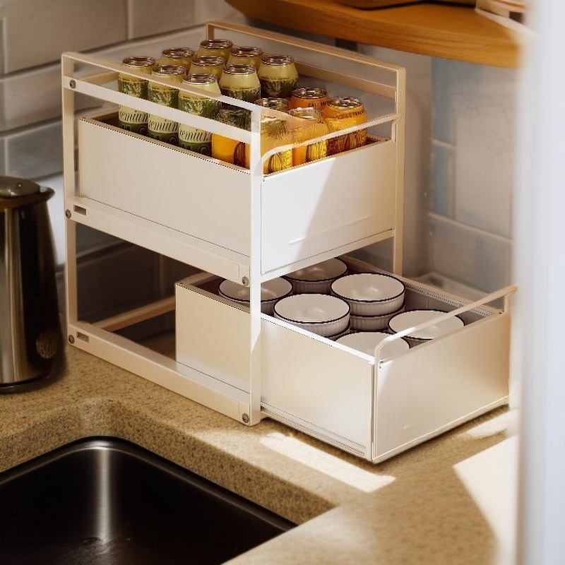 화이트 그릇정리함 접시 보관 랙