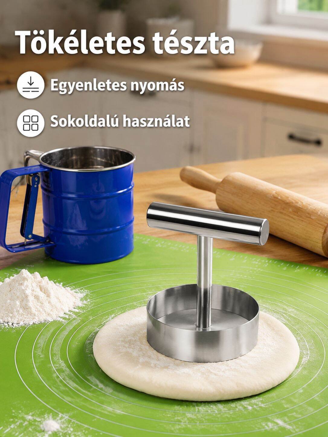 Kör alakú pogácsa forma eszköz sütéshez