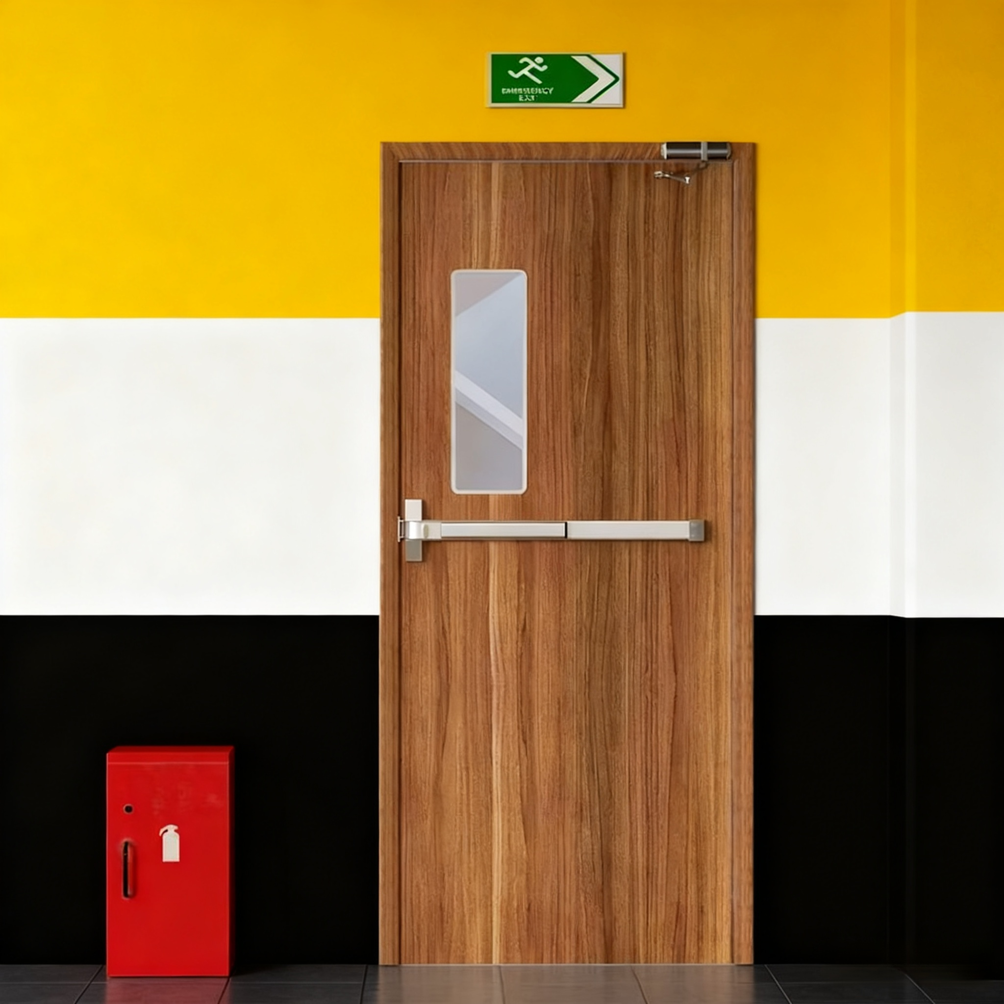 Durable stainless steel fire exit push bar lock