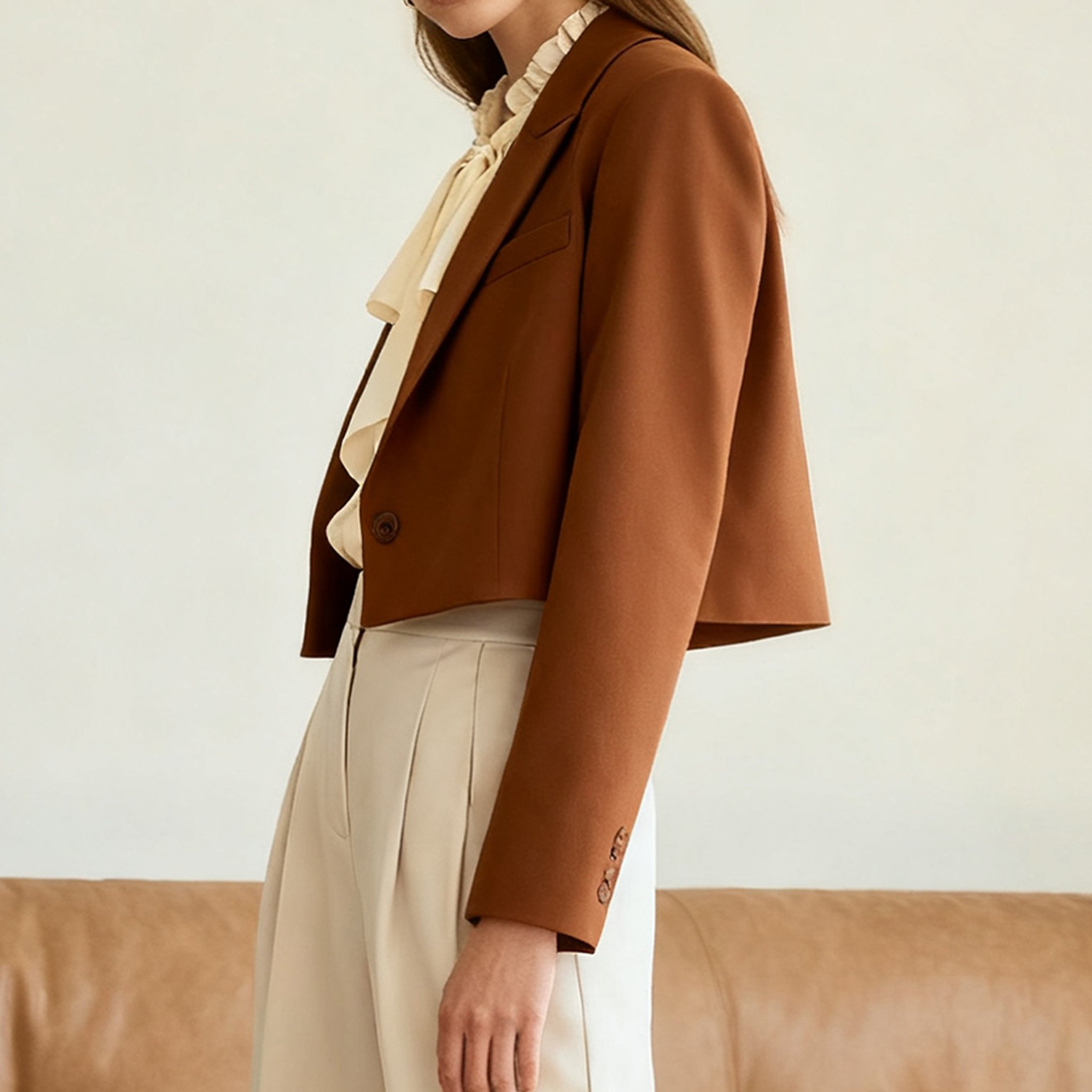  미니멀 울 숏 블레이저