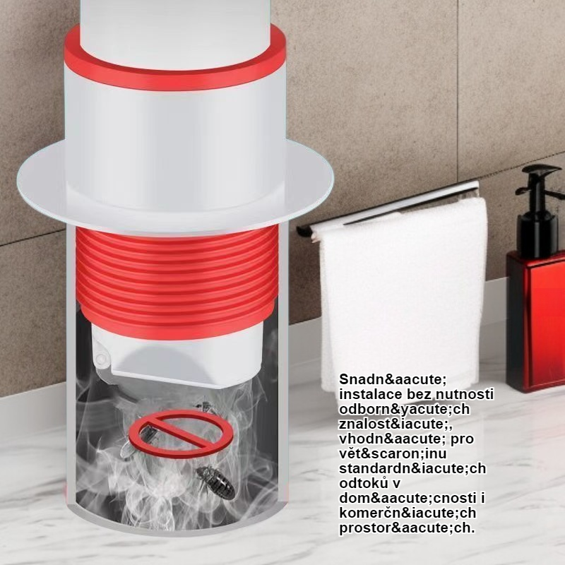 Těsnicí zátka proti zpětnému toku odtoku a zpětná klapka