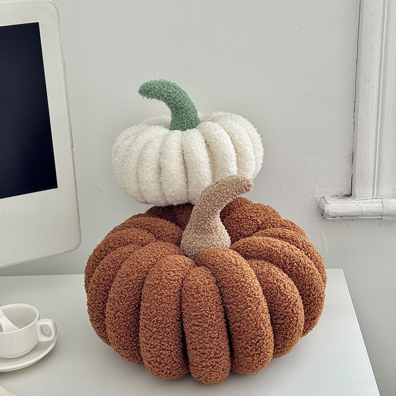 Cute Pumpkin Plush Throw Pillow Halloween Decor