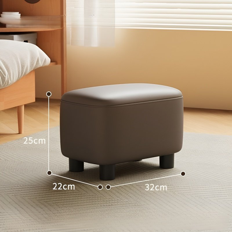 Leather upholstered shoe changing stool