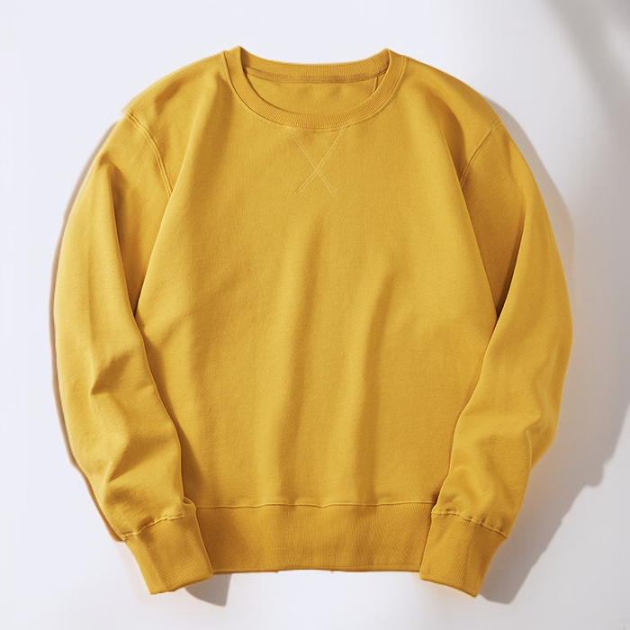 100% 면 크루넥 긴팔 티셔츠