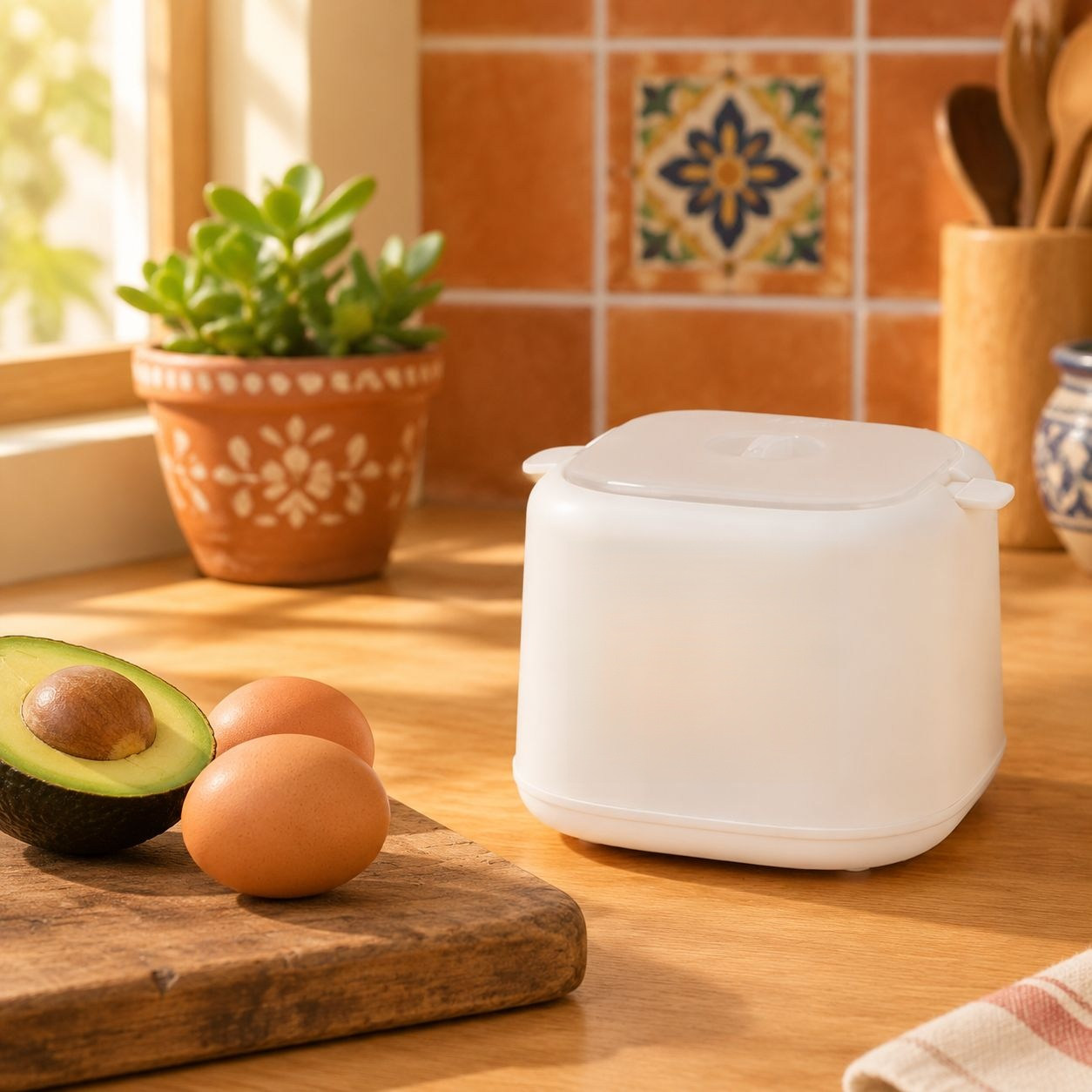 Pequeña máquina para cocinar huevos al vapor