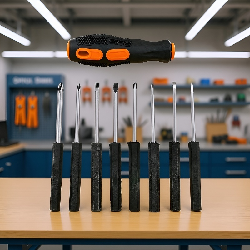 Durable steel screwdrivers in a portable case