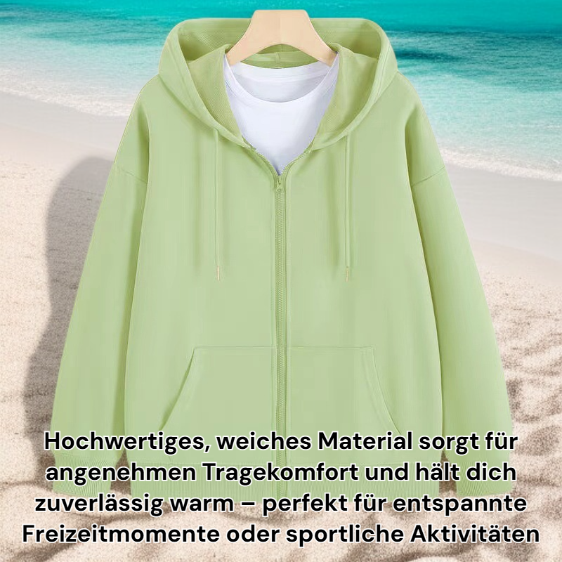 Sweatshirtjacke mit Kapuze und Reißverschluss