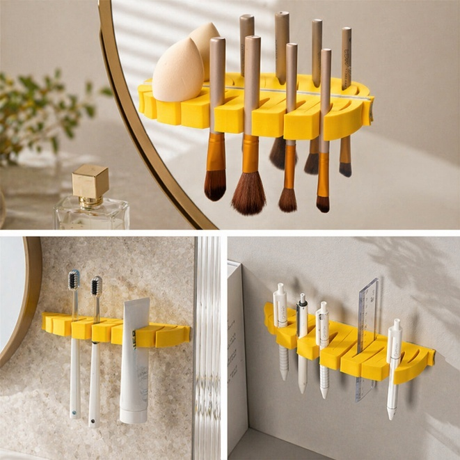 Porte-brosses à dents et pinceaux, nettoyage et séchage, rangement pour salle de bain