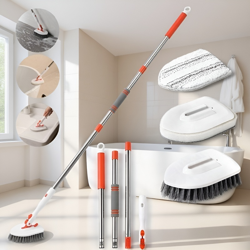 Multifunktionaler Boden- und Fensterreiniger, 180° schwenkbare Bürste mit langem Stiel