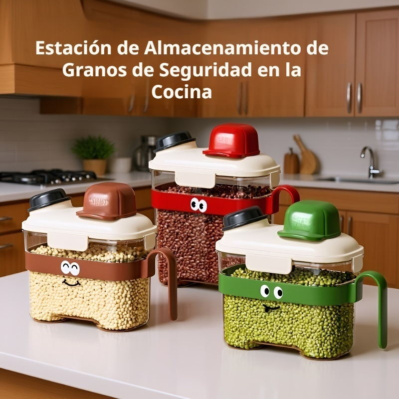 Bote de Almacenamiento Hermético para Cocina, Ideal para Granos, Cereales y Snacks