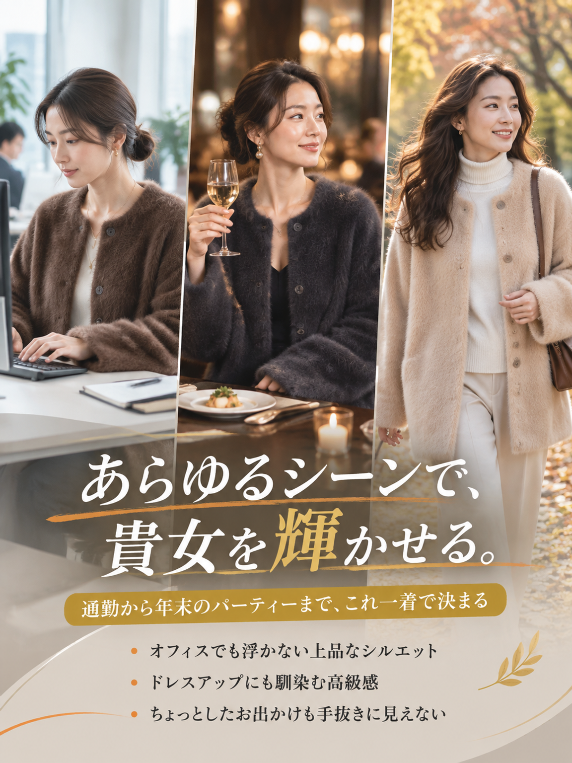 有名キャスター愛用＆紀州高野口の職人監修！港区女子の「極暖・美シルエット」カーディガン
