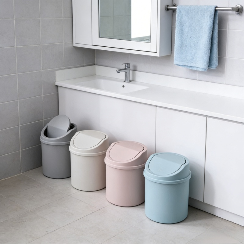 Kompakter und niedlicher Pastell Mülleimer