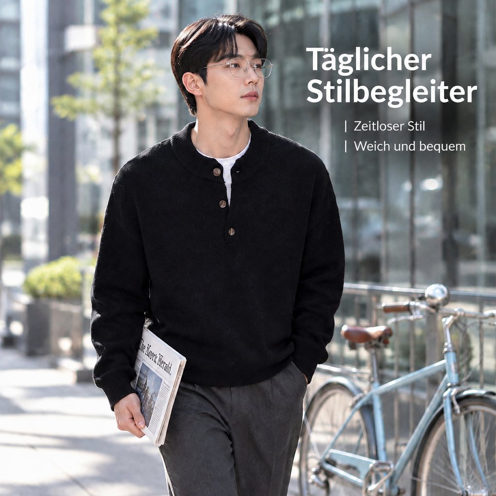 Modischer Herren-Strickpullover im Loose Fit