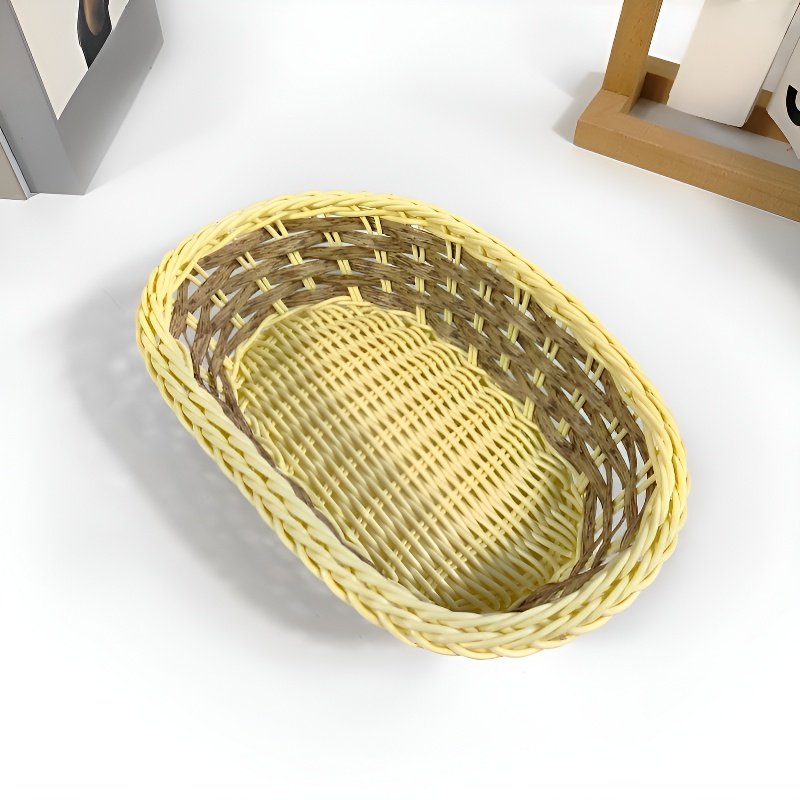 인조 라탄 리모컨 및 소형 물품 정리 바구니