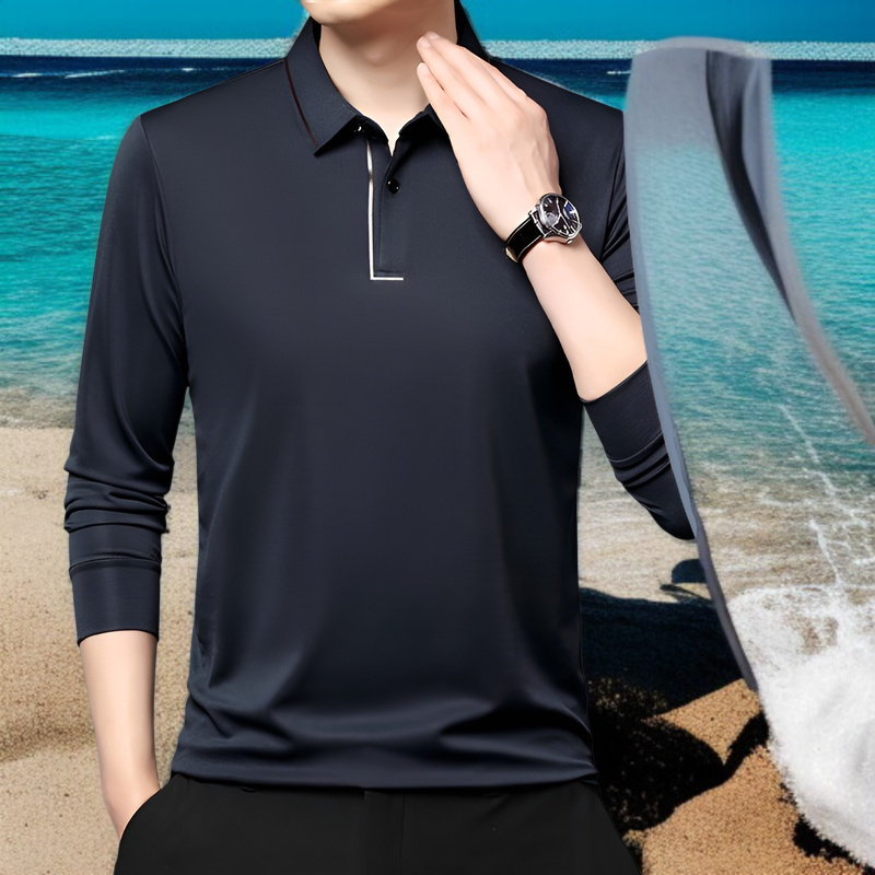 남자 긴팔 셔츠 비즈니스 캐주얼 솔리드 레깅스 긴팔 셔츠 아빠 상의 캐주얼 셔츠