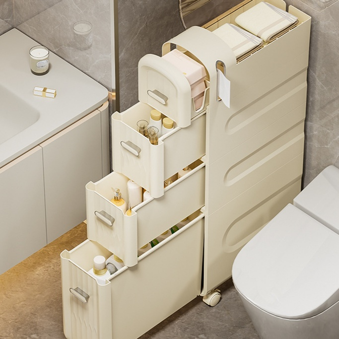 Schmaler Aufbewahrungsschrank für Bad und Küche