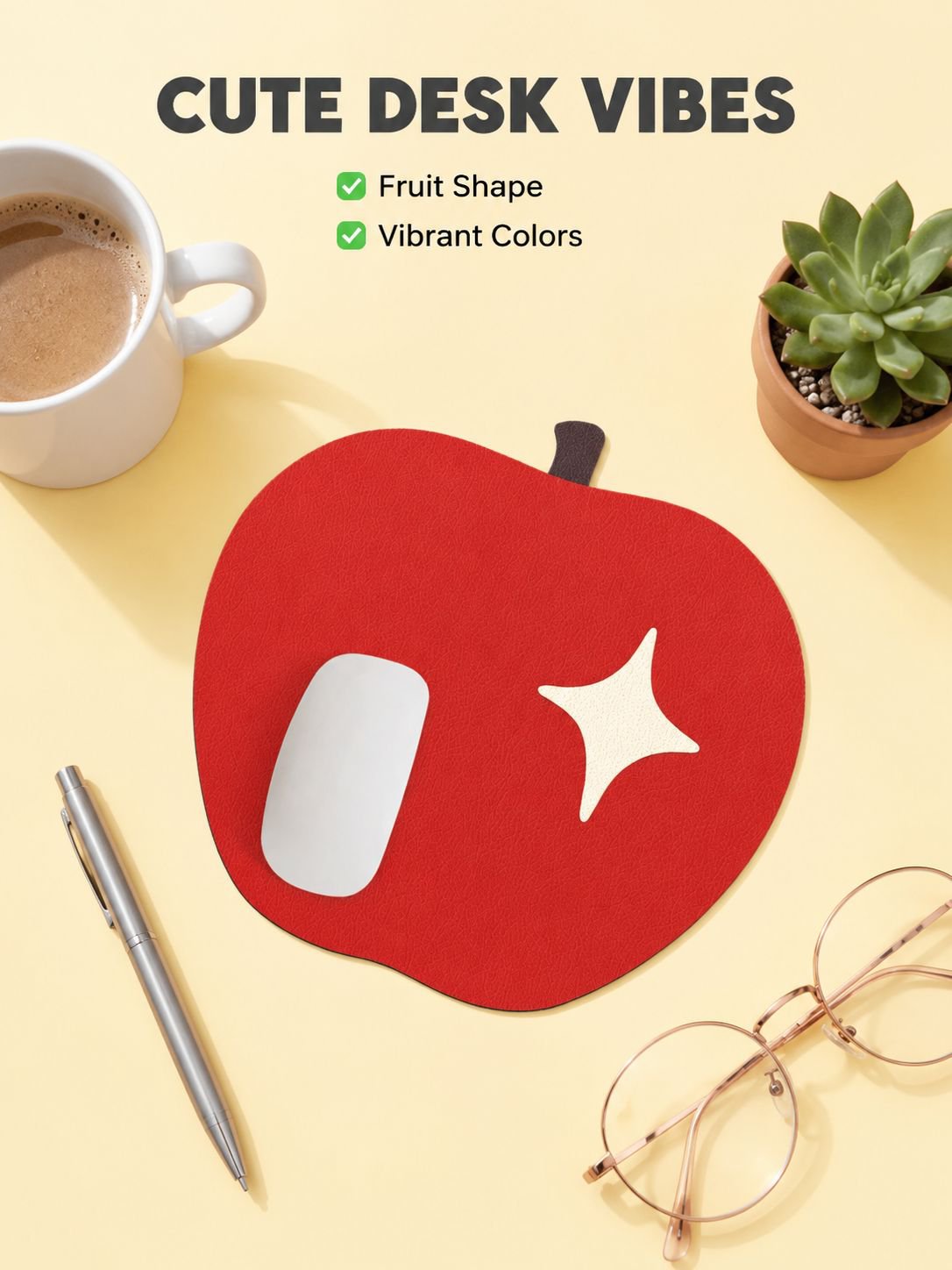 Cartoon Fruit Shaped PU Leather Mouse Pad