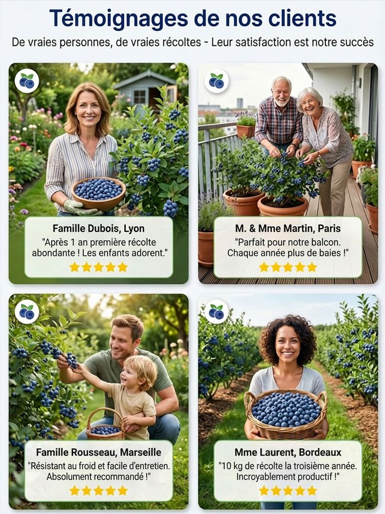 Plant de myrtillier bio à gros fruits, haute production, garantie de reprise ou remboursé