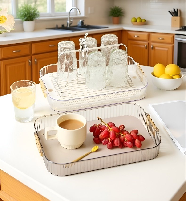 식기와 과일 정리에 적합한 이중 구조 트레이